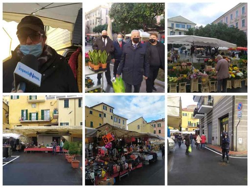 Imperia: il mercato di Oneglia torna in centro, soddisfatti gli operatori, Scajola: "Buon progetto portato avanti dall'assessore Oneglio" (foto e video)