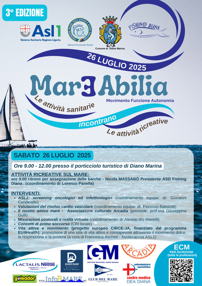 Torna 'Mareabilia' a Diano Marina: una giornata tra benessere, movimento e inclusione per tutti Torna 'Mareabilia' a Diano Marina: una giornata tra benessere, movimento e inclusione per tutti