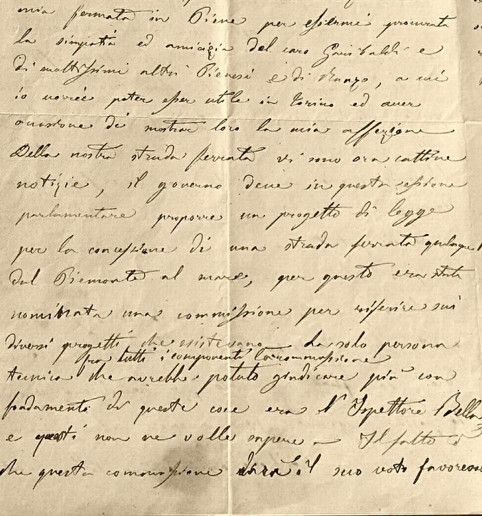 Alle origini della nostra civiltà: una lettera del 1848 sulla storia della ferrovia che da Pieve di Teco avrebbe dovuto portare al mare