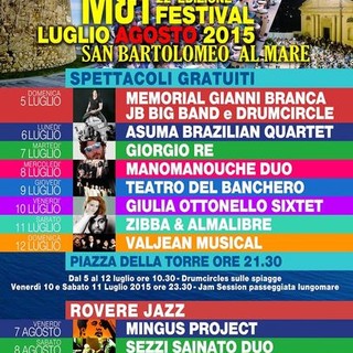 San Bartolomeo al Mare: tutto pronto per l'inizio del M&amp;T Festival 2015, prima serata dedicata alla memoria di Gianni Branca