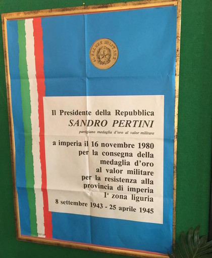 Imperia: apertura al pubblico della mostra sulla Resistenza e sulla medaglia al valor militare ai partigiani Imperia: apertura al pubblico della mostra sulla Resistenza e sulla medaglia al valor militare ai partigiani