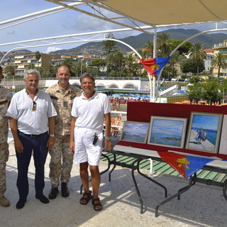 Sanremo: inaugurata ieri la mini mostra del pittore Ten. Col. Cataldo Zaza, Presidente dell'Associazione locale dei 'Carristi d'Italia'