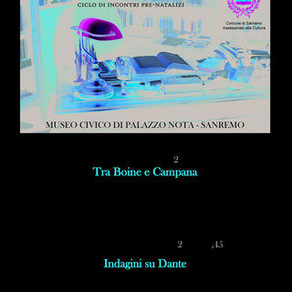 Sanremo, al via il ciclo di incontri pre-natalizi "Lo Studiolo al Museo": ecco il programma