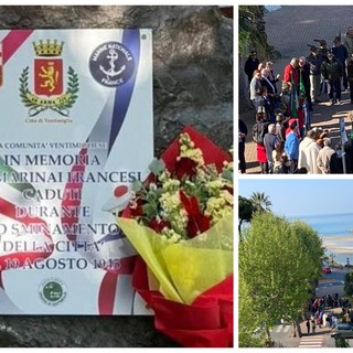 Persero la vita per sminare la città, Ventimiglia inaugura il monumento in memoria dei marinai francesi (Foto)
