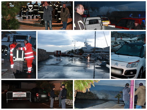 Sanremo: mareggiata in atto, a Portosole 10 auto danneggiate una poliziotta travolta dalle onde, chiusi i due porti Sanremo: mareggiata in atto, a Portosole 10 auto danneggiate una poliziotta travolta dalle onde, chiusi i due porti