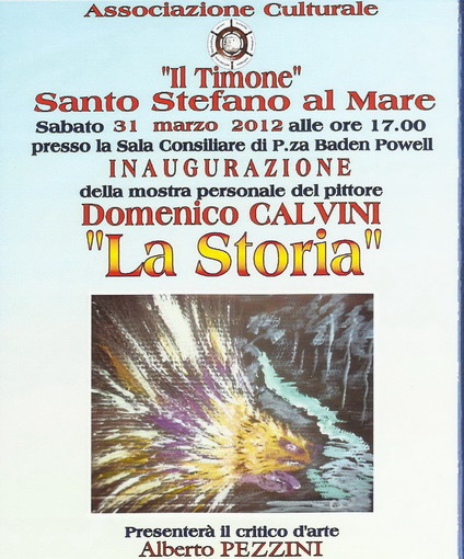 Santo Stefano al Mare: oggi l’inaugurazione della mostra di Domenico Calvini Santo Stefano al Mare: oggi l’inaugurazione della mostra di Domenico Calvini
