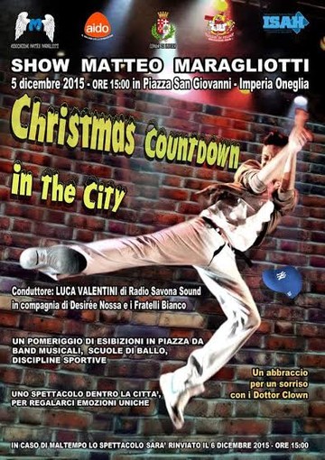 Imperia: dolore per la morte di Federico Masiani, l'associazione Matteo Maragliotti posticipa a domenica "Christmas Countdown in the city"