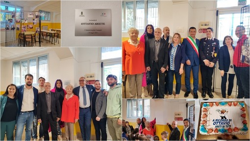 Vallecrosia ricorda Ottavio Ariete: refettorio dell'Andrea Doria intitolato allo storico chef degli studenti (Foto e video)