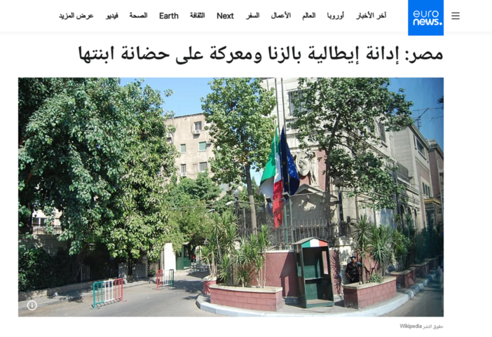 L'articolo su Euronews Arabic