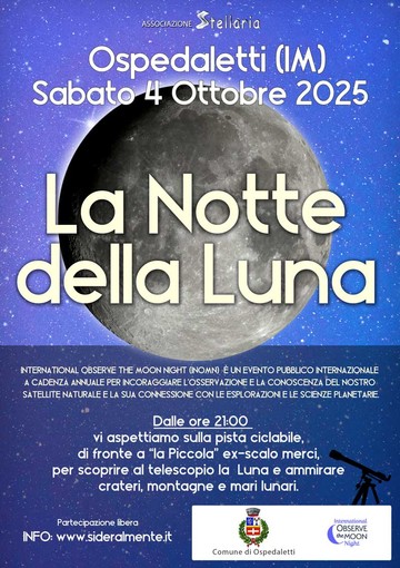 Ospedaletti sotto la Luna: una serata di osservazione celeste aperta a tutti