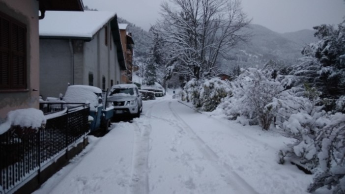 Pigna: le immagini di un lettore sulla forte nevicata di questa mattina