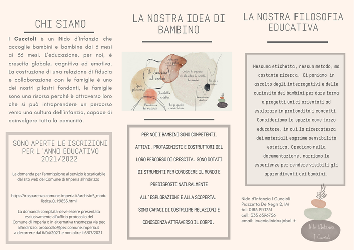 Imperia: al Nido d’Infanzia Comunale 'I Cuccioli' aperte le iscrizioni per l’anno educativo 2021/2022