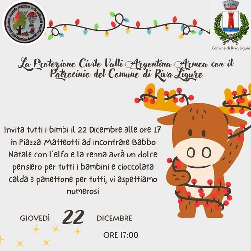 A Riva Ligure questo pomeriggio arriva Babbo Natale della Protezione Civile A Riva Ligure questo pomeriggio arriva Babbo Natale della Protezione Civile