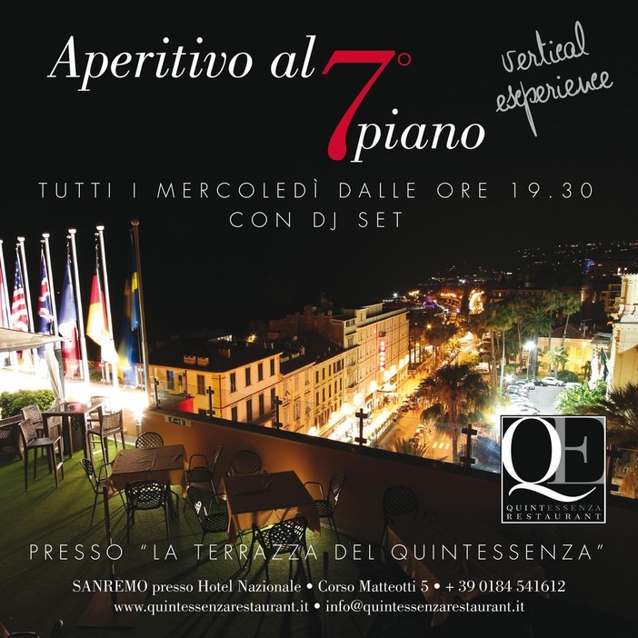 Sanremo presso l’ Hotel Nazionale dal 5 luglio al via gli appuntamenti della “Terrazza Quintessenza Campari” Sanremo presso l’ Hotel Nazionale dal 5 luglio al via gli appuntamenti della “Terrazza Quintessenza Campari”