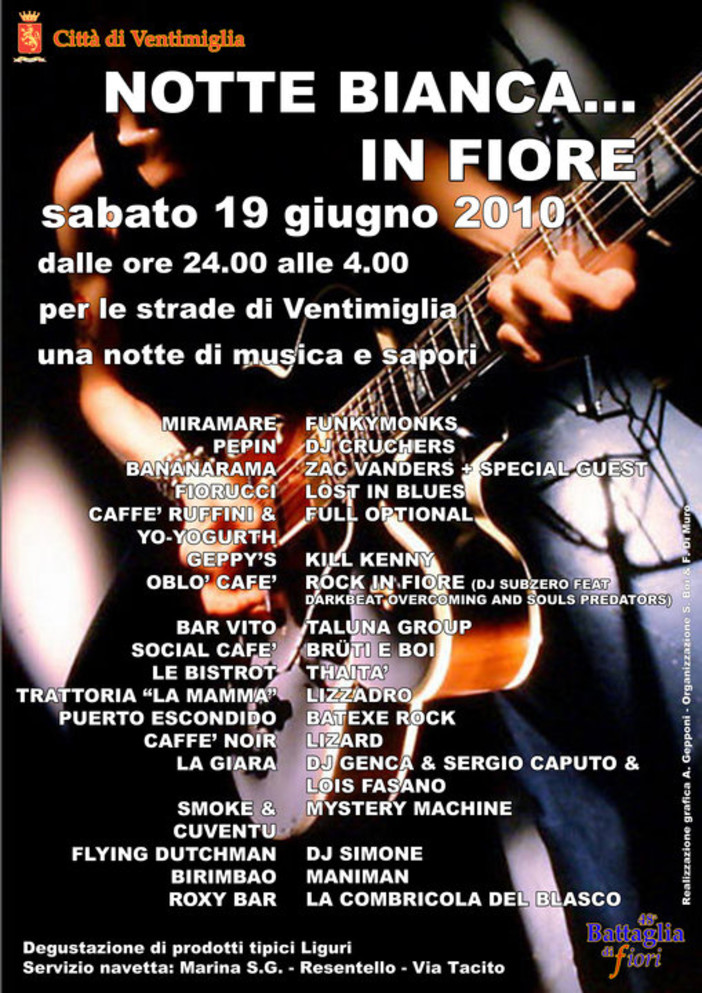 Ventimiglia: domani sera da mezzanotte la Notte Bianca Ventimiglia: domani sera da mezzanotte la Notte Bianca