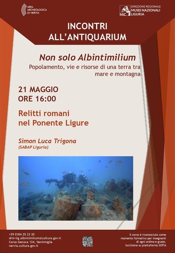 Ventimiglia, l’Area Archeologica di Nervia ospita un nuovo appuntamento del ciclo “Non solo Albintimilium - Incontri all’Antiquarium”