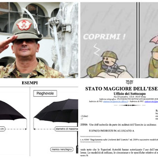 Arriva l’ombrello per i militari in divisa, il generale Bellacicco: “Il parapioggia era meglio se rimaneva nel cassetto di qualche ufficio romano"