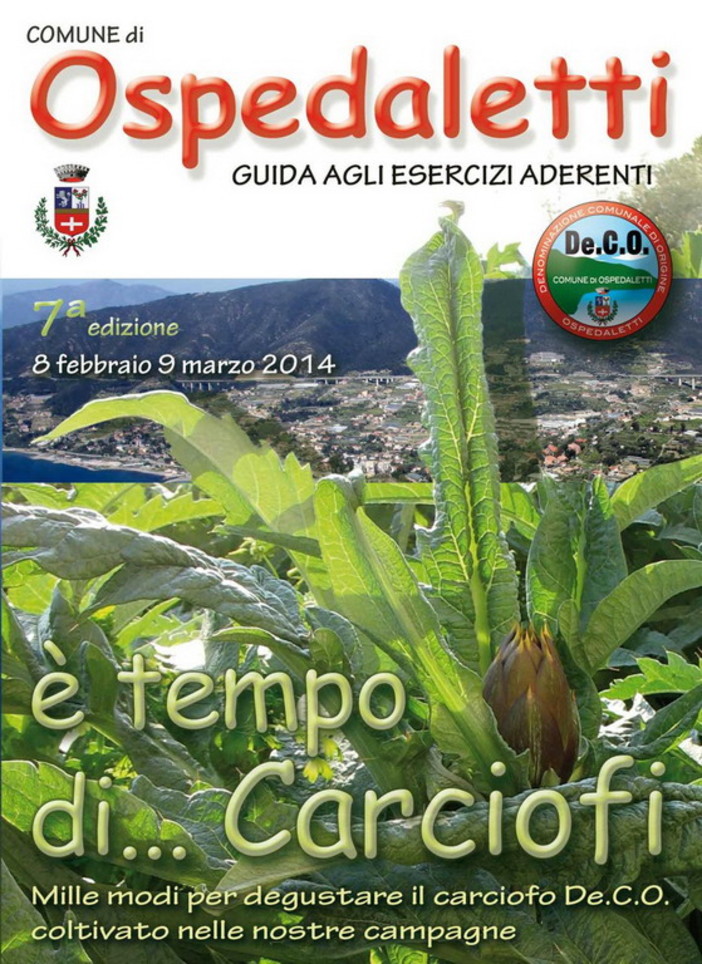 Ospedaletti: da domani al 9 marzo la settima edizione di 'E' tempo di..carciofi'