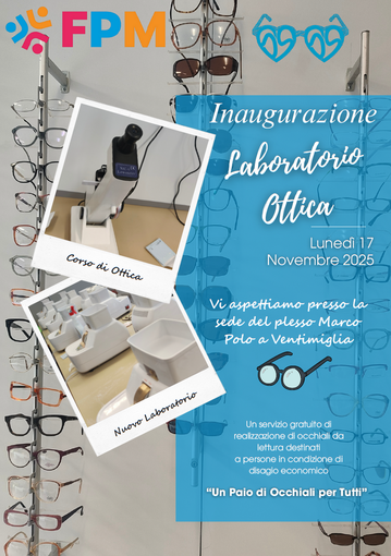 Ventimiglia, occhiali gratuiti per chi è in difficoltà: il progetto solidale dell’Istituto Fermi Polo Montale