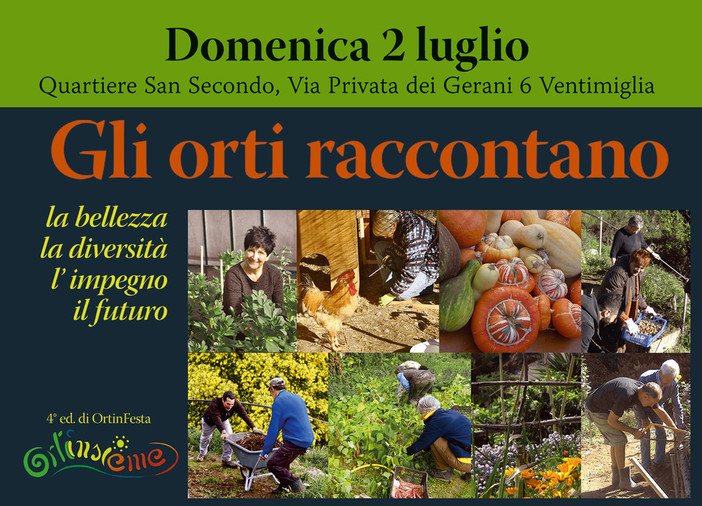 Ventimiglia: domenica 2 luglio la quarta edizione di OrtinFesta Ventimiglia: domenica 2 luglio la quarta edizione di OrtinFesta