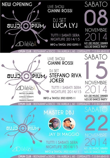 Ospedaletti: si amplia la movida ligure, domani sera inaugurazione del ristorante discoteca 'Opium Club' Ospedaletti: si amplia la movida ligure, domani sera inaugurazione del ristorante discoteca 'Opium Club'