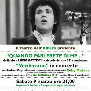 San Lorenzo al Mare: sabato 9 marzo spettacolo concerto per il 70° compleanno di Lucio Battisti