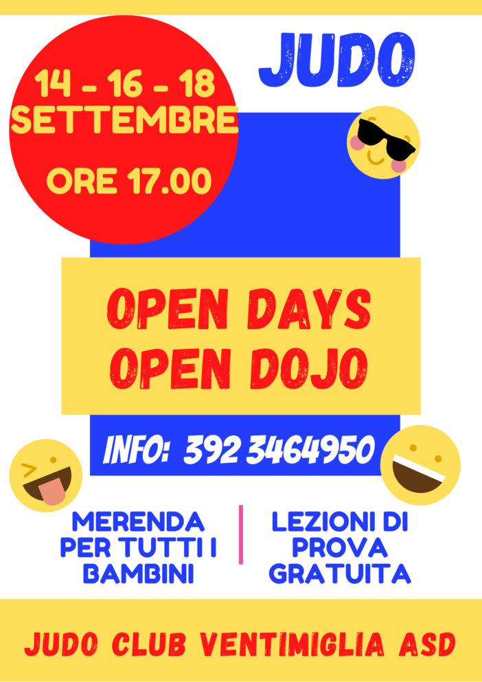Ventimiglia, lo Judo club organizza tre open day per avvicinare i ragazzi alla disciplina