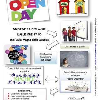 Imperia: il 14 dicembre Open Day all'Istituto Comprensivo “G. Boine'