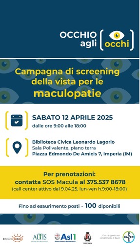 "Occhio agli occhi, in Asl1 screening gratuito per le maculopatie