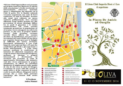 Imperia: allo stand dei Lions Host una lunga serie di incontri durante Olioliva 2016