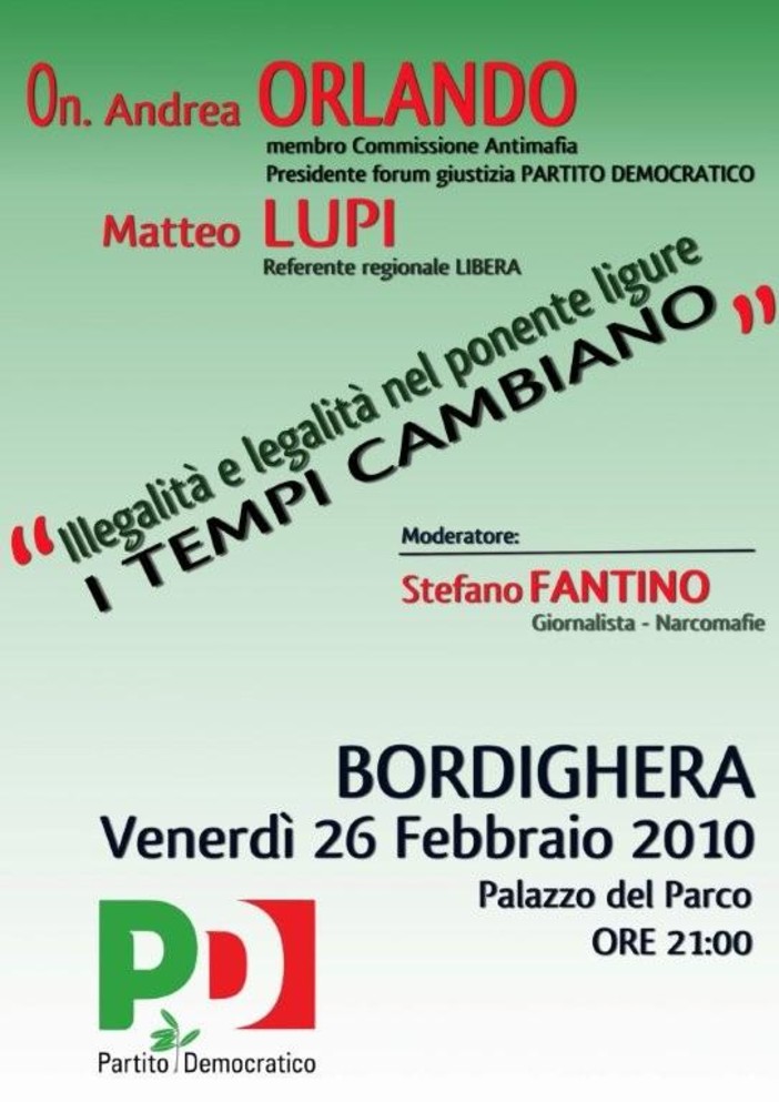 Bordighera: incontro del PD sui problemi di criminalit�