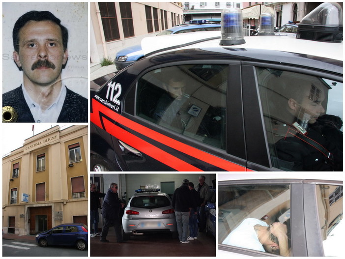 Walter allavena in alto a sinistra, gli arrestati ed il commissariato