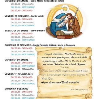 Imperia: gli orari delle messe per le festività delle parrocchie di Caramagna, Cantalupo e Montegrazie
