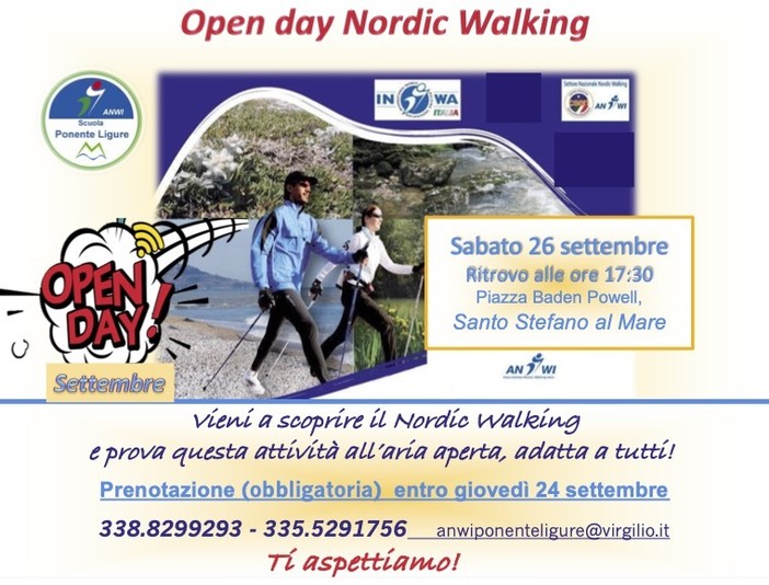 Santo Stefano al Mare, Open Day dedicato al Nordic Walking con la sezione ponentina dell'ANWI Santo Stefano al Mare, Open Day dedicato al Nordic Walking con la sezione ponentina dell'ANWI