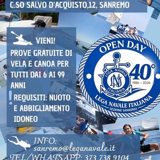 Sanremo, la Lega Navale apre le porte agli appassionati con un doppio Open Day dedicato alla vela e agli sport nautici Sanremo, la Lega Navale apre le porte agli appassionati con un doppio Open Day dedicato alla vela e agli sport nautici