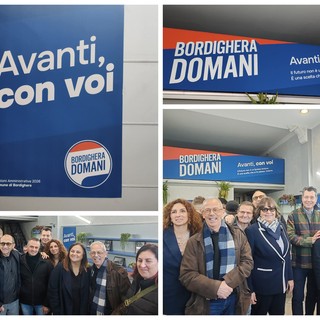 Un punto d’ascolto e di incontro, Bordighera Domani inaugura il point elettorale (Foto e video)