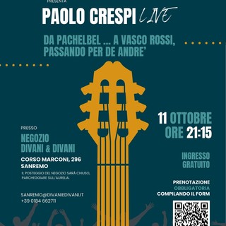 Paolo Crespi in concerto nel negozio Divani & Divani di Sanremo Paolo Crespi in concerto nel negozio Divani & Divani di Sanremo