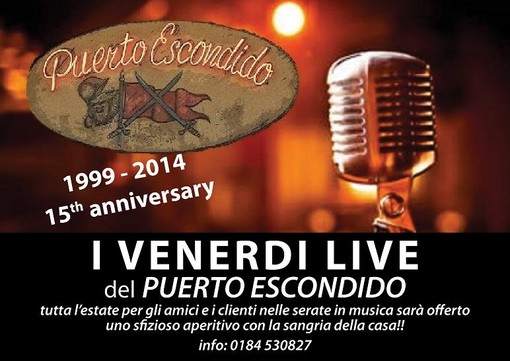 I venerdì del Puerto Escondido di Sanremo: venerdì sera il 'La Dany Live '  con aperitivo e sangria
