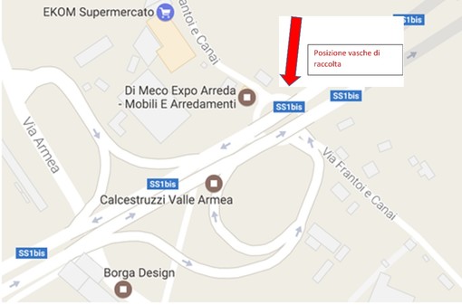 Il punto in cui verranno sistemati i mezzi per la raccolta dei rifiuti Il punto in cui verranno sistemati i mezzi per la raccolta dei rifiuti