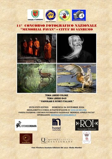 Sanremo: tutto pronto per l'undicesima edizione del Concorso Fotografico Nazionale “Memorial Pavan” Sanremo: tutto pronto per l'undicesima edizione del Concorso Fotografico Nazionale “Memorial Pavan”