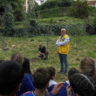 Sanremo, al giardino delle scuole primarie di via Panizzi la terza piantumazione a cura del Lions Club
