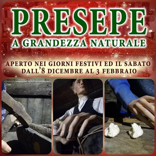 Montegrosso Pian Latte: oggi pomeriggio, inaugurazione Presepe a Grandezza Naturale nei carruggi