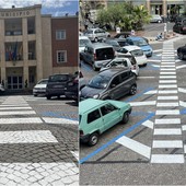 Ventimiglia, lavori in piazza della Libertà. Di Muro: "Perdiamo posti auto ma guadagniamo sicurezza e mobilità" (Foto)