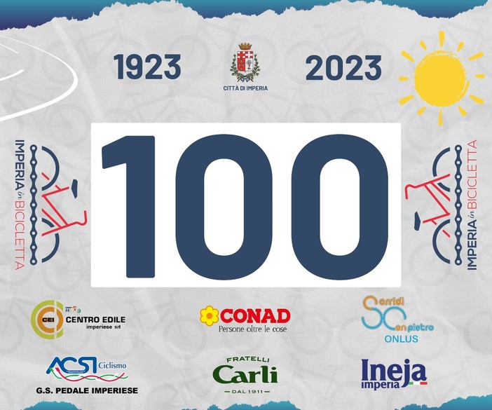Imperia in bicicletta, un pettorale speciale in occasione del centenario della città Imperia in bicicletta, un pettorale speciale in occasione del centenario della città