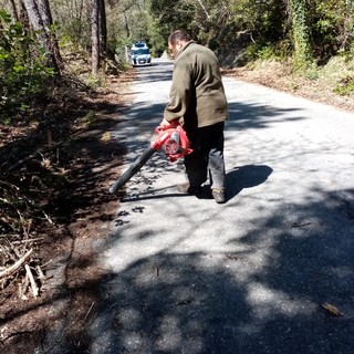 Sanremo, pulizia strade in zona San Romolo: i ringraziamenti del segretario provinciale di FN, Pardini (foto)