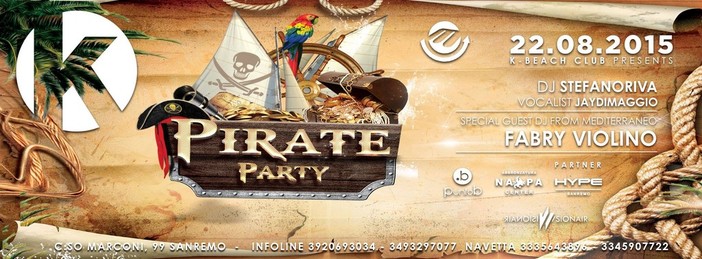 Sanremo: sabato musica con pirati e belle bucaniere per il Pirate Party al K Beach Club