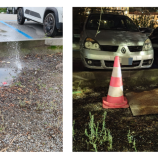 Ventimiglia, perdita d'acqua in corso Francia (Foto e video)