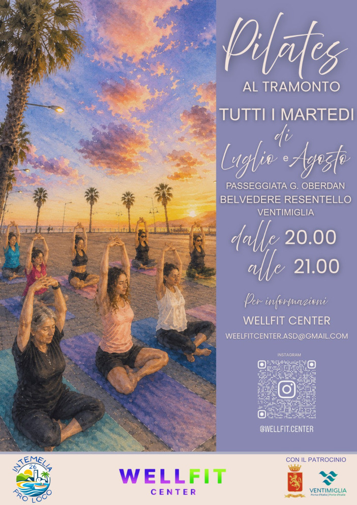 "Pilates al Tramonto": tutti i martedi di luglio e agosto.