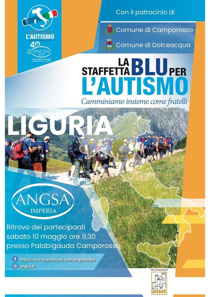 Torna la staffeta blu per l'autismo tra Dolceacqua e Camporosso