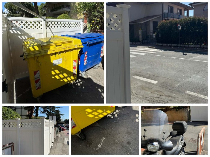 Vallecrosia, gli abitanti di via San Rocco: "L'isola ecologica con paratia impedisce la visuale e copre i parcheggi per le moto" (Foto)